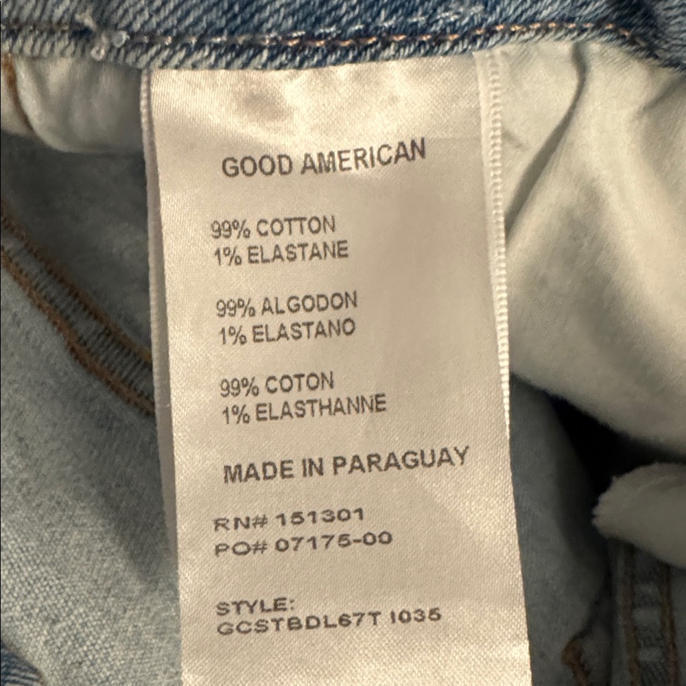 GOOD AMERICAN Good Curve Straight Leg Distressed Blue Jeans Denim 4 27 Ankle - Picture 8 of 9